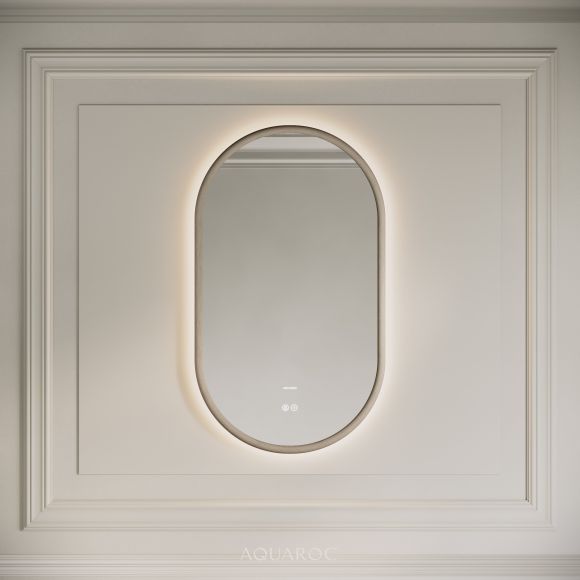 Lumiere Oval Pill Mirror 550mm - Sabbia Grigio